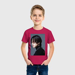 Футболка хлопковая детская Dark side Jimin, цвет: маджента — фото 2