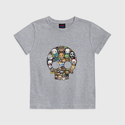 Футболка хлопковая детская Герои ужастиков, цвет: меланж
