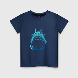Футболка хлопковая детская Blue Totoro, цвет: тёмно-синий