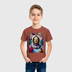 Футболка хлопковая детская Космонавт Сальвадор Дали, цвет: кирпичный — фото 2