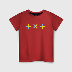 Футболка хлопковая детская TXT logo, цвет: красный