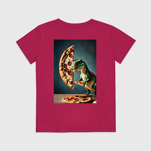 Детская футболка Пиццазавр / Маджента – фото 2