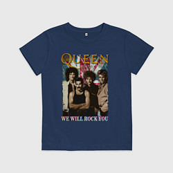 Футболка хлопковая детская Queen винтаж, цвет: тёмно-синий