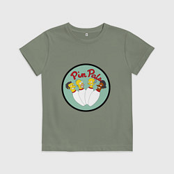 Футболка хлопковая детская Simpsons bowling, цвет: авокадо