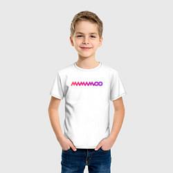 Футболка хлопковая детская Mamamoo gradient logo, цвет: белый — фото 2