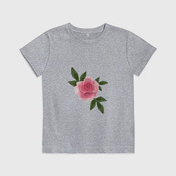 Футболка хлопковая детская Размытая акварельная роза, цвет: меланж
