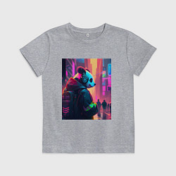Футболка хлопковая детская City panda, цвет: меланж