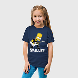 Футболка хлопковая детская Skillet Барт Симпсон рокер, цвет: тёмно-синий — фото 2