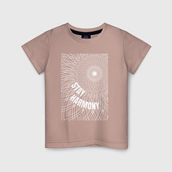 Футболка хлопковая детская Stay harmony мандала, цвет: пыльно-розовый