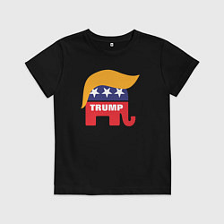 Футболка хлопковая детская Trump elephant, цвет: черный