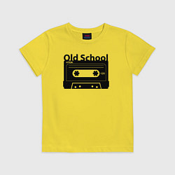 Футболка хлопковая детская Old school music, цвет: желтый