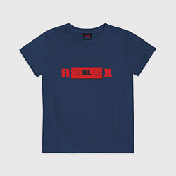 Футболка хлопковая детская Roblox деталь, цвет: тёмно-синий