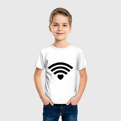 Футболка хлопковая детская Wi-Fi Love, цвет: белый — фото 2