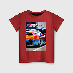 Футболка хлопковая детская BMW M Power - motorsport, цвет: красный