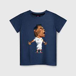 Футболка хлопковая детская Ronaldo scream, цвет: тёмно-синий