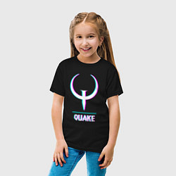 Футболка хлопковая детская Quake в стиле glitch и баги графики, цвет: черный — фото 2