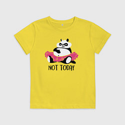 Футболка хлопковая детская Ленивая панда, цвет: желтый