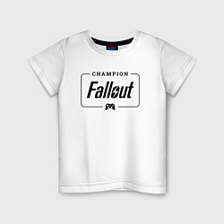 Детская футболка Fallout gaming champion: рамка с лого и джойстиком