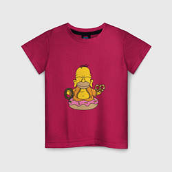 Футболка хлопковая детская Буддизм Симпсон, цвет: маджента