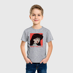 Футболка хлопковая детская Рей Хино, цвет: меланж — фото 2