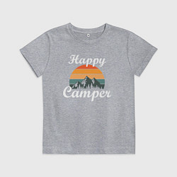 Футболка хлопковая детская Happy camper, цвет: меланж