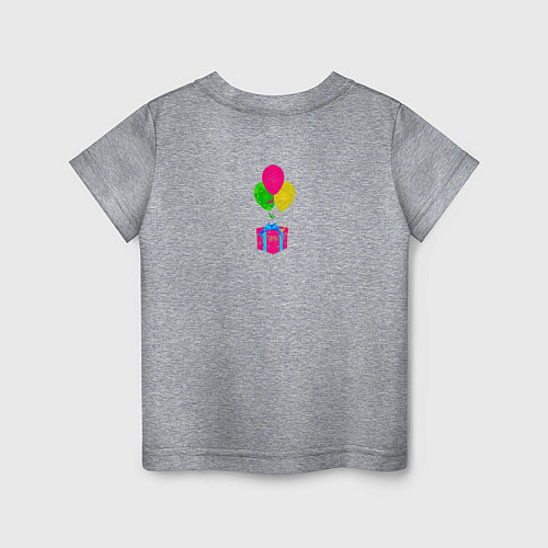 Детская футболка Три воздушных шарика с подарком / Меланж – фото 2