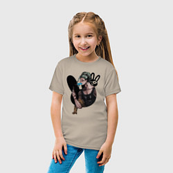 Футболка хлопковая детская Buddha with ice cream, цвет: миндальный — фото 2