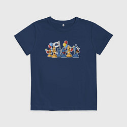 Футболка хлопковая детская Шахматный парад 1 мая, цвет: тёмно-синий