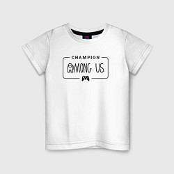 Детская футболка Among Us gaming champion: рамка с лого и джойстико