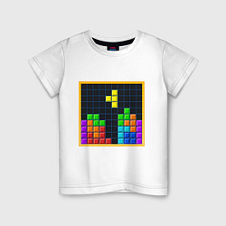 Футболка хлопковая детская Tetris, цвет: белый