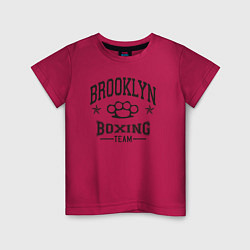 Футболка хлопковая детская Brooklyn boxing, цвет: маджента