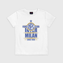 Футболка хлопковая детская Inter Milan fans club, цвет: белый