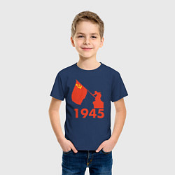 Футболка хлопковая детская 1945, цвет: тёмно-синий — фото 2