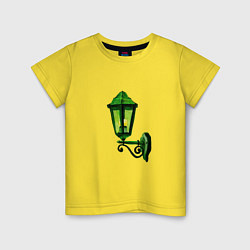 Футболка хлопковая детская Уличный зелёный фонарь, цвет: желтый