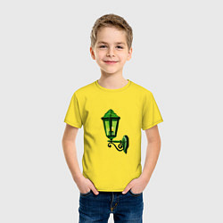 Футболка хлопковая детская Уличный зелёный фонарь, цвет: желтый — фото 2