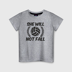 Футболка хлопковая детская She will not fall, цвет: меланж