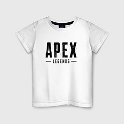 Футболка хлопковая детская Apex Legends логотип, цвет: белый