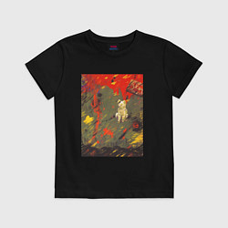 Футболка хлопковая детская Янка Дягилева Ангедония, цвет: черный