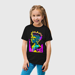 Футболка хлопковая детская Bart Simpson - pop art, цвет: черный — фото 2