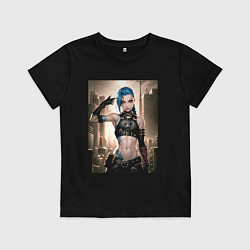 Футболка хлопковая детская Jinx model, цвет: черный