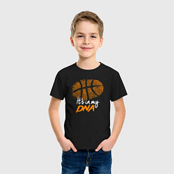 Футболка хлопковая детская Баскетбольный ДНК, цвет: черный — фото 2