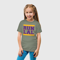 Футболка хлопковая детская Run Lakers, цвет: авокадо — фото 2