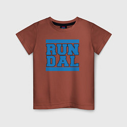 Футболка хлопковая детская Run Dallas Mavericks, цвет: кирпичный