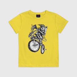 Футболка хлопковая детская Extreme bones BMX, цвет: желтый