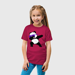 Футболка хлопковая детская Dab panda, цвет: маджента — фото 2