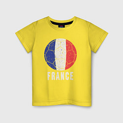 Футболка хлопковая детская Футбол Франции, цвет: желтый