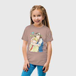 Футболка хлопковая детская Долой безделье - любовь, цвет: пыльно-розовый — фото 2