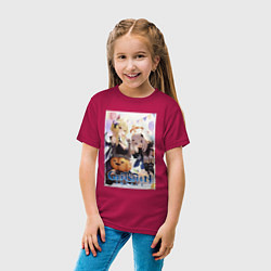 Футболка хлопковая детская Lumine and Paimon halloween, цвет: маджента — фото 2