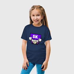 Футболка хлопковая детская Значок болельщика SK Brawl Stars, цвет: тёмно-синий — фото 2