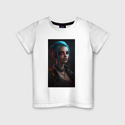 Футболка хлопковая детская Jinx League of Legends, цвет: белый